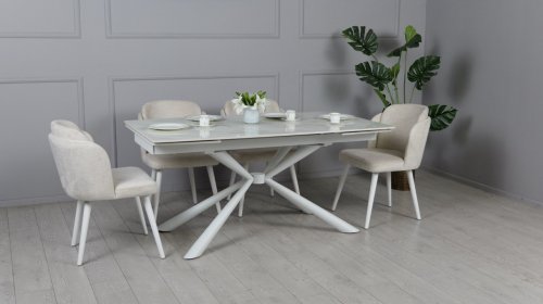 Стіл Рим обідній розкладний білий глянець
розмір  1600/2400x900x750 ноги білі