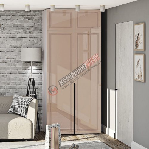 Шафа прованс Флекс 1 м фарбований МДФ Капучино 2 дверна
Розміри:
Ширина - 1000 мм
Висота - 2070 мм (2500мм з антресолями)
Глибина - 570 мм
Матеріал корпуса - ДСП, по краю обклеєний крайкою ПВХ.
Матеріал фасада - фарбований МДФ 16 мм, покритий