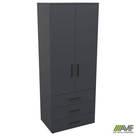 Шафа гардеробна City 2-х дверна 3 шухляди (760х500х1930Н) Антрацит Код товару: 221927