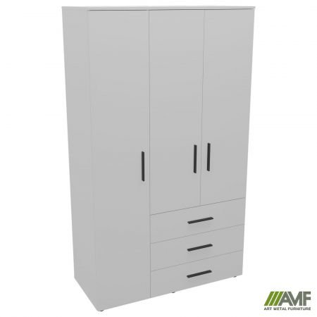 Шафа гардеробна City 3-х дверна 3 шухляди ліва (1120х500х1930Н) Білий Код товару: 221934