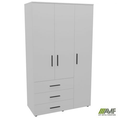 Шафа гардеробна City 3-х дверна 3 шухляди права (1120х500х1930Н) Білий Код товару: 221940