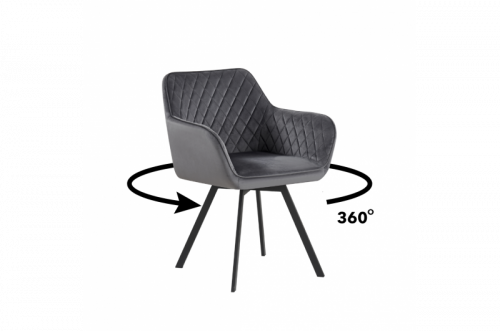 Крісло Імпульс з поворотний механізмом (Велюр темно-сірий)