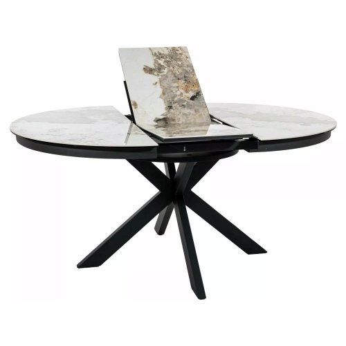 Стіл обідній PORTO CERAMIC колір чорно-білий полиск PORTOBEC120
розмір 120(160)X120
