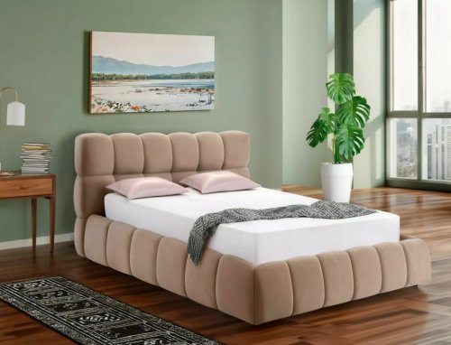 Ліжко Parma 140х200 Velvet Signal темно-бежевий Артикул: PARMAV140CBE40