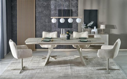 ARMANI Стіл керамічний розкладний halmar  колір травертін/кашемір
розмір 165-241/90/77 cm