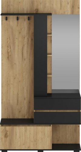 Передпокій HALMAR BAFRA дуб золотий / чорний
розмір 120/41/223 cm