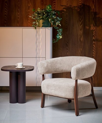 Крісло UDON HALMAR капучино/горіх