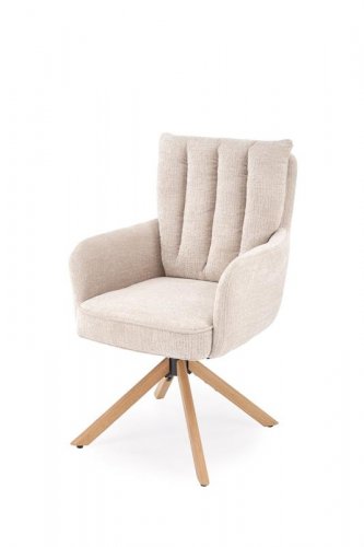 Крісло поворотне K594 Halmar світло-бежевий/дуб натуральний
