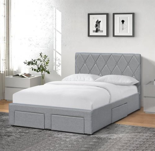 Ліжко HALMAR BETINA 120 з шухлядами, сірий