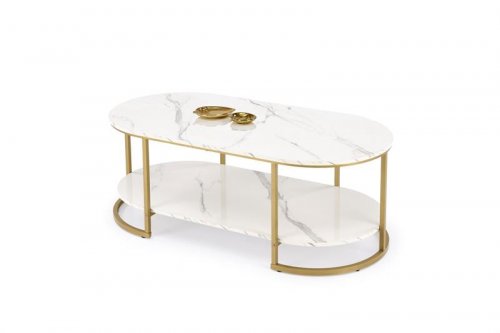 Журнальний столик HALMAR KALUA білий мармур 120х60см