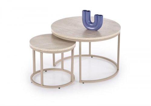 PAOLA стол журнальный Halmar (2 шт ) колир кашемир
размер 60/40 и  38/34 cm