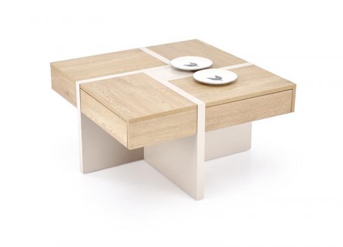 Журнальний столик HALMAR SEVILLA S дуб кремона/кашемір 80х80см