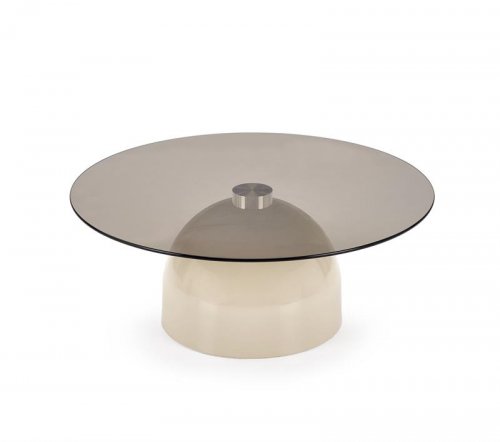 Журнальний столик HALMAR STARK скло тоноване/кашемір d80см
