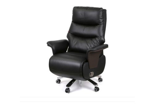 Крісло АКЛАС Отаман з електроприводом (Шкіра LC-A Black/PU Black) Код 00174391
