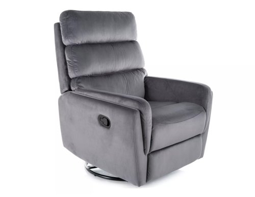Крісло-реклайнер розкладне ARGOS VELVET сіре BL.14 ARGOSVSZ