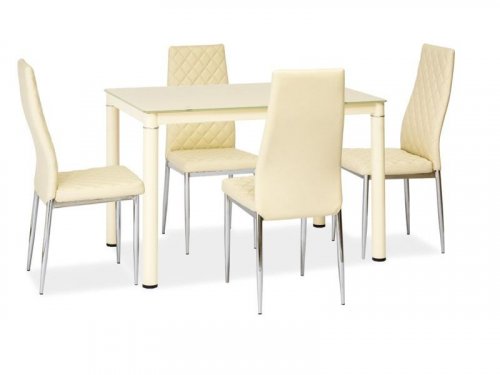 GALANT Стол обеденный (GALANTK)
размер 110х70х74 см
материал стекло и метал
цвет крем