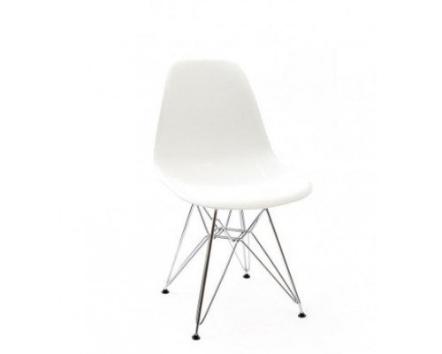 BRIGHT Стул  (белый)
Стул выполнен из  матового пластика. Ножки стула выполнены из  металла.
Габариты: 56х44х89 см