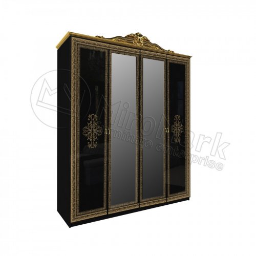 JENNIFER BLACK-GOLD Шкаф 4дв JF-14-BL
размеры 1895х595х2320 см
цвет глянець чорний-золото