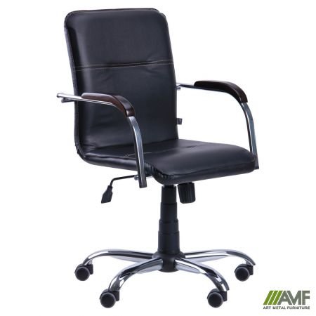 Крісло Самба-RC Хром горіх Скаден чорний без канта