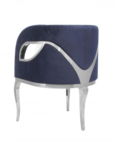 MORELLO Крісло GLAMUR srebrny/ciemny niebieski
колір синій
розмір 78х55х59 см