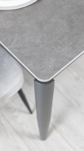 Стіл Хіт обідній розкладний  сірий мат ноги графіт
розмір  1200/1800х800х750