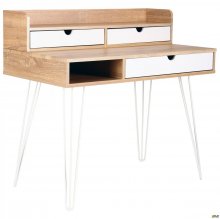 Комп'ютерний стіл Franko білий/горіх світлий+білий