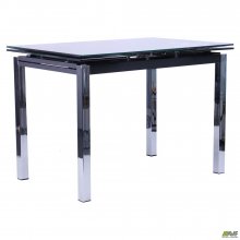 Стол Глория B179-34-2 1700/1100*740*770 База хром/Стекло черный с узором