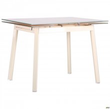 Стіл Вікторія B179-65 1000(1550)*800*770 База вершковий/Стекло вершковий