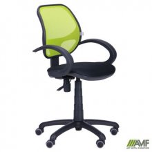 Крісло Байт/АМФ-5 сидіння Сітка чорна/спинка Сітка лайм