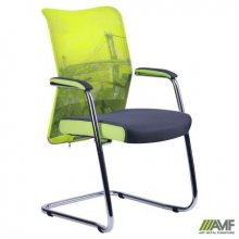 Кресло Аэро CF хром сиденье Сетка серая, Zeus 047 Light Green/спинка Сетка лайм-Brooklyn Bridge