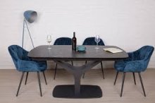 Стіл Nicolas Vulcan oval HT92028 160 кераміка чорний
Розмір: 160(240) х 90 х 76
Колір: чорний з малюнком, імітуючим мармур.