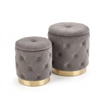 POLLY Набір пуфів для спальні (2 шт) сірий
розмір 40/44 і 33/38 см