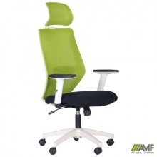 Крісло Lead White HR сидіння Нест-01 чорна/спинка Сітка SL-06 салатова 