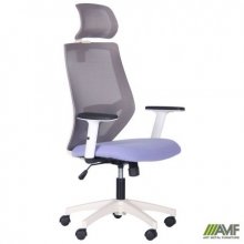 Крісло Lead White HR сидіння SM 2326/спинка Сітка HY-109 сіра 