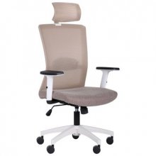 Крісло Uran White HR сидіння Сідней-09/спинка Сітка SL-02 беж 