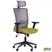 Крісло Uran Black HR сидіння Сідней-17/спинка Сітка HY-109 сіра 