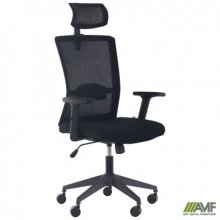 Офісне крісло для персоналу Art Metal Furniture Uran Black HR сиденье Нест-01 черная/спинка Сетка SL-00 черная (297843)