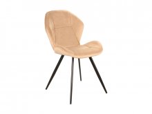 GINGER Стілець тканина VELVET CZARNY STELAŻ / BEŻ BLUVEL 28