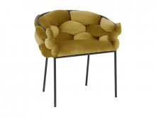 NORTE Крісло тканинне VELVET CZARNY STELAŻ / CURRY BLUVEL 68