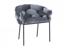 NORTE Крісло тканинне VELVET CZARNY STELAŻ / SZARY BLUVEL 14