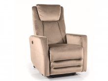 ADONIS крісло розкладне-реклайнер VELVET CIEMNY BEŻ BLUVEL 40
