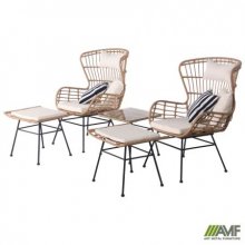 Комплект садових меблів Art Metal Furniture Комплект Casablanca черный, ротанг латте (546901)