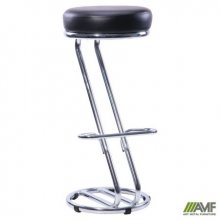 Барний табурет Art Metal Furniture Зета Хокер хром Кожзам черный (050228)