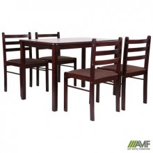 Комплект (нерозкладний стіл + 4 стільця) Art Metal Furniture Брауни темный шоколад/капучино (545388)