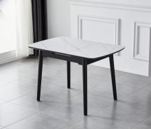 Керамічний стіл TM-87-1 білий мрамор + чорний