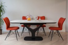 Стіл "Грааль" 140-185x85 см керамік вуглець