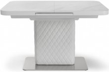 Стіл "Кріс" 120-160x80 см скло білий мрамор