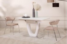 Стіл "Олівер" 120-160x80 см білий сатин