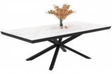 Стіл "Барселона" 200-255х100 см мрамор білий матовий