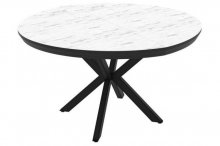 Стіл "Мадрид" 135-180х135 см мрамор білий матовий